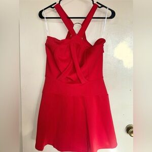 Red cocktail skater dress